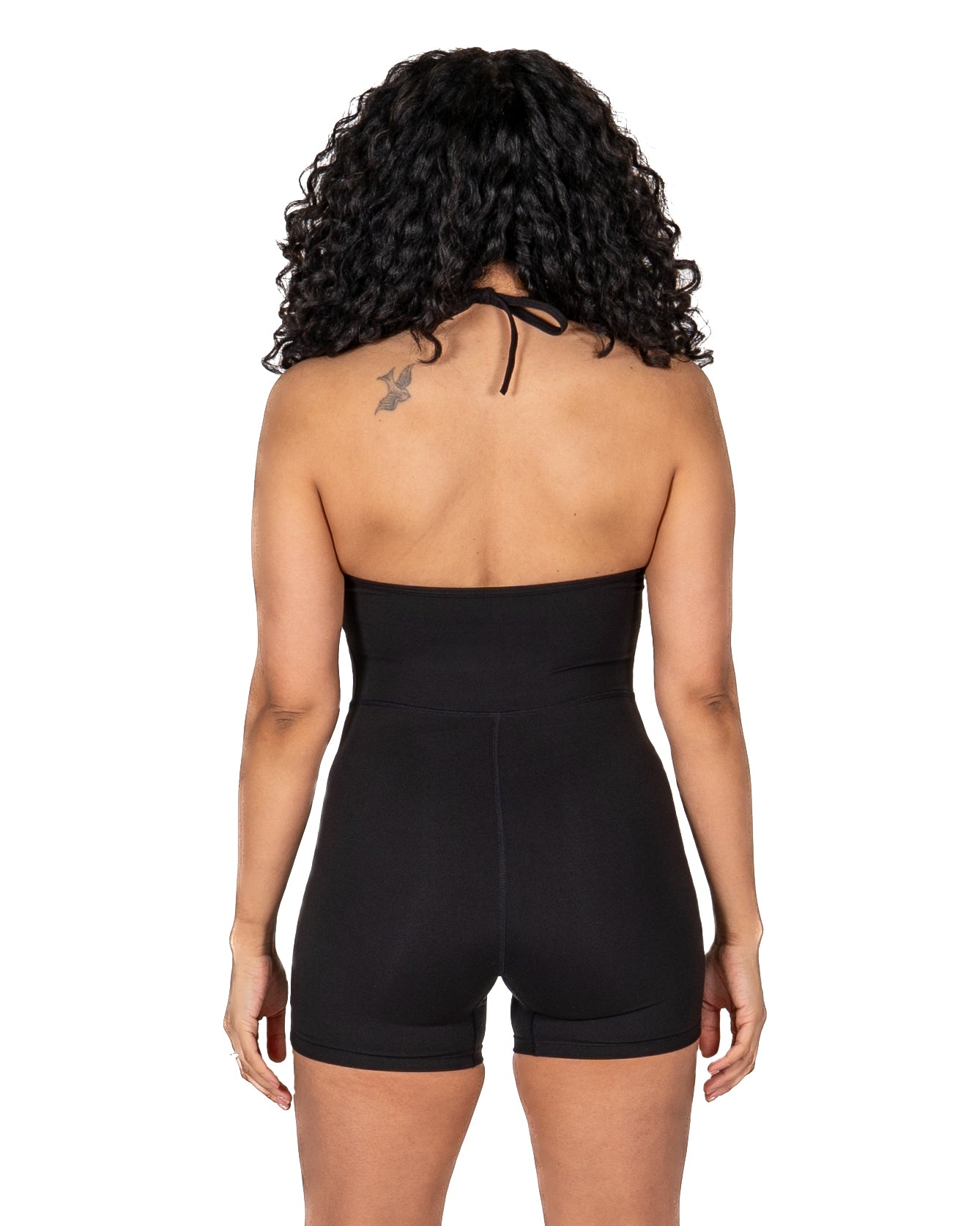Open Back Black Playsuit