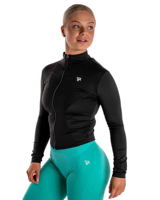 Black Compress Zip Up Jacket