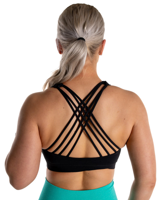 Black Crossover Sports Bra