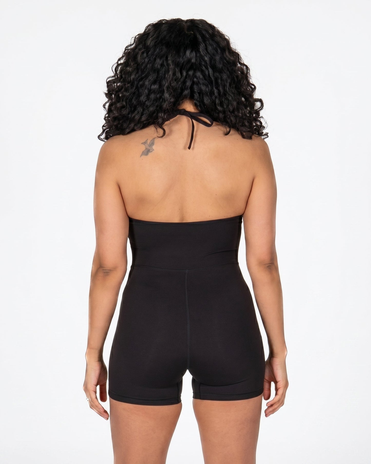 Open Back Black Playsuit